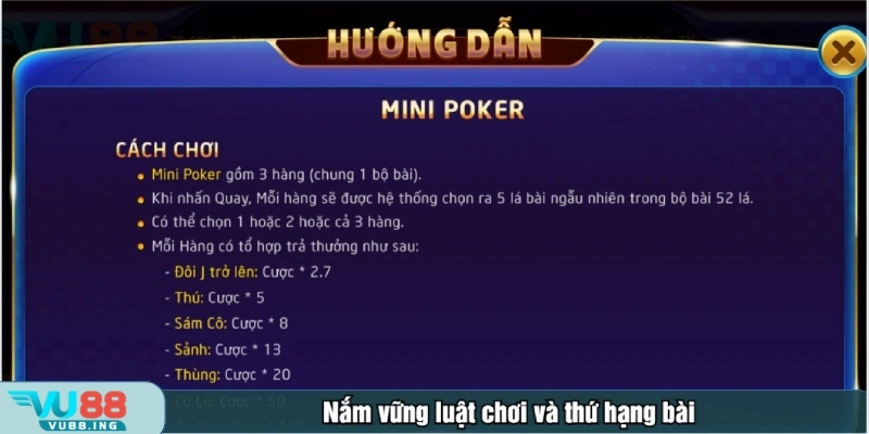 Hãy chắc chắn rằng bạn đã hiểu rõ quy tắc chơi bài