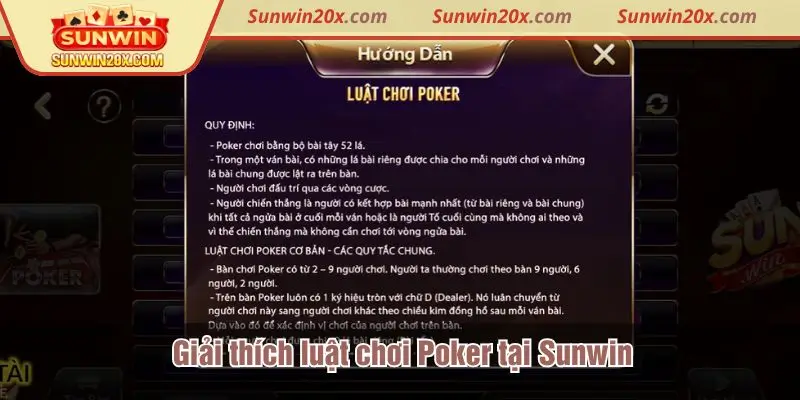 Giải thích luật chơi Poker Sunwin