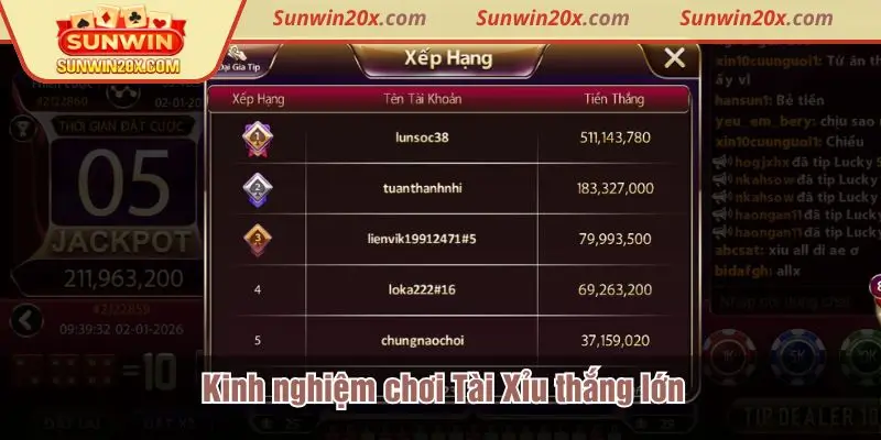 Kinh nghiệm chơi Tài Xỉu thắng lớn