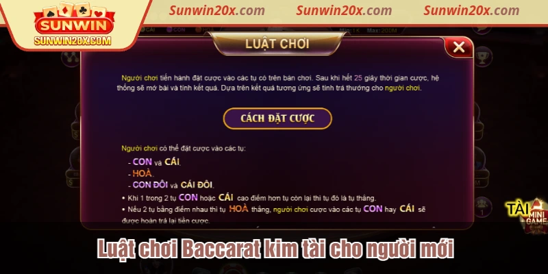 Luật chơi Baccarat kim tài cho người mới