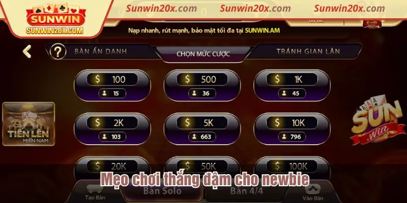 Mẹo chơi đánh bài thắng đậm cho newbie