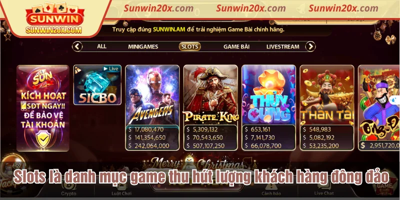 Slots là danh mục game thu hút lượng khách hàng đông đảo nhất