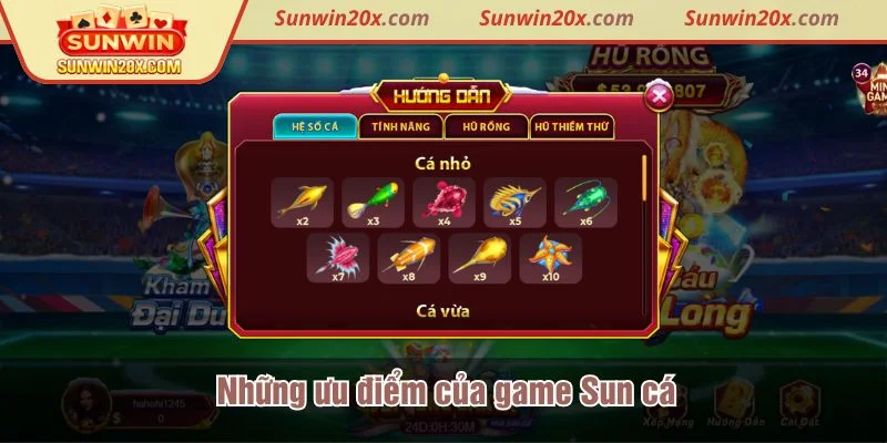 Sun cá cho phép người chơi tùy chọn mức chơi phù hợp