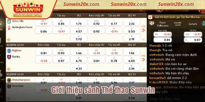 Thể thao tại Sunwin đem đến trải nghiệm cuốn hút