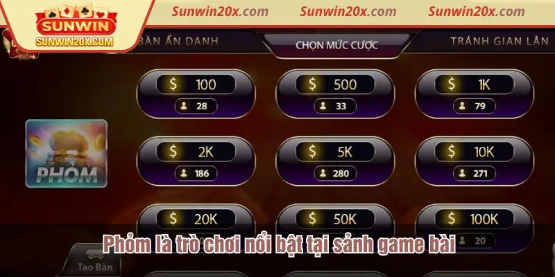 Trò chơi Phỏm tại sảnh game bài